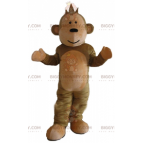 Costume de mascotte BIGGYMONKEY™ de singe marron mignon et doux