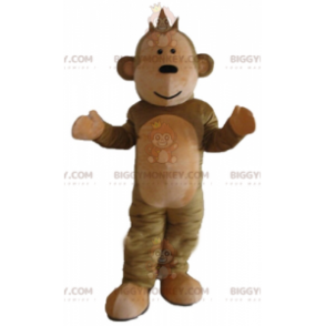 Schattige en zachte bruine aap BIGGYMONKEY™ mascottekostuum -