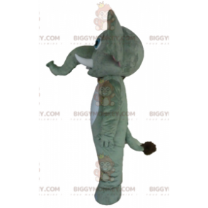 Costume de mascotte BIGGYMONKEY™ d'éléphant gris blanc et rose