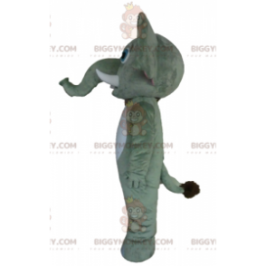 Riesiges BIGGYMONKEY™ Maskottchen-Kostüm Elefant in Grau, Weiß