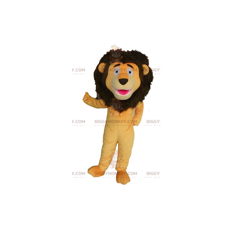 Kæmpe orange og brun løve BIGGYMONKEY™ maskotkostume -
