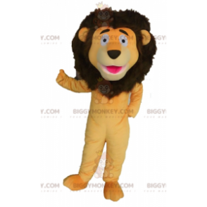 Jättioranssi ja ruskea leijona BIGGYMONKEY™ maskottiasu -