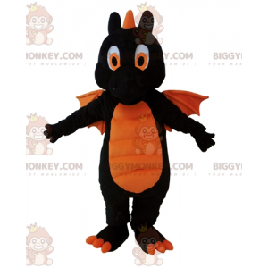 Traje de mascote gigante de dragão preto e laranja BIGGYMONKEY™