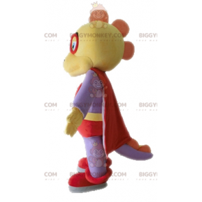 BIGGYMONKEY™ mascottekostuum gele en paarse dinosaurus verkleed