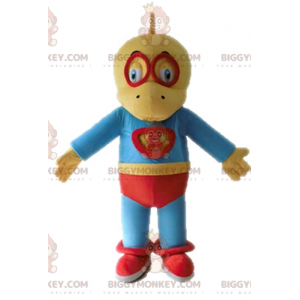 Disfraz de mascota BIGGYMONKEY™ Dinosaurio amarillo y azul