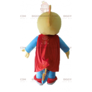 BIGGYMONKEY™ mascottekostuum gele en blauwe dinosaurus verkleed