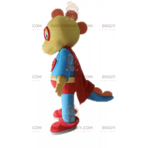 BIGGYMONKEY™ Costume da mascotte Dinosauro giallo e blu vestito