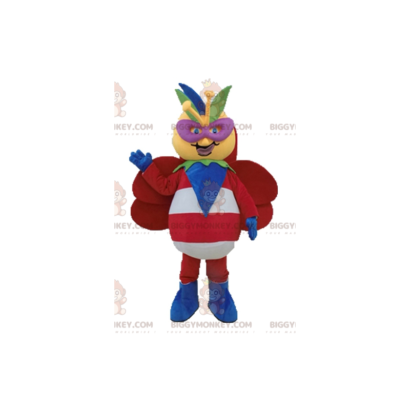 Obří originální kostým maskota BIGGYMONKEY™ s barevným motýlem