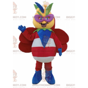 Disfraz de mascota BIGGYMONKEY™ de mariposa colorida original