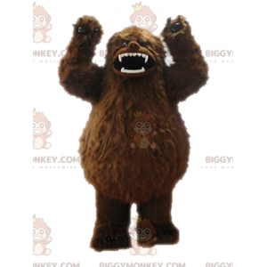 Costume de mascotte BIGGYMONKEY™ de yéti marron. Costume de