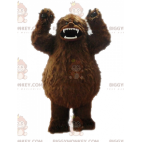 Καφέ κοστούμι μασκότ Yeti BIGGYMONKEY™. Στολή μασκότ Grizzly