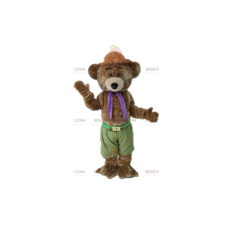 Costume de mascotte BIGGYMONKEY™ d'ours en peluche marron doux