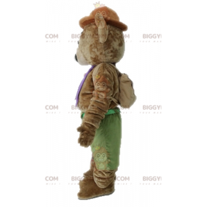 Costume de mascotte BIGGYMONKEY™ d'ours en peluche marron doux