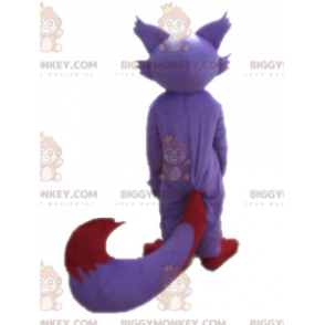 Costume de mascotte BIGGYMONKEY™ de renard violet beige et