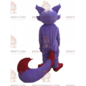 Traje de mascote BIGGYMONKEY™ roxo bege e raposa vermelha –