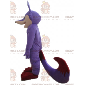 Costume de mascotte BIGGYMONKEY™ de renard violet beige et