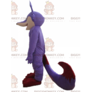 Costume de mascotte BIGGYMONKEY™ de renard violet beige et