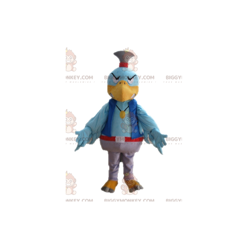Blå fugl BIGGYMONKEY™ maskotkostume. Farverigt Vulture