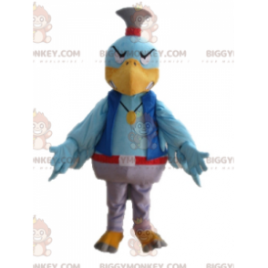 Blå fågel BIGGYMONKEY™ maskotdräkt. Färgglad Vulture