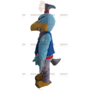 Blue bird BIGGYMONKEY™ mascot costume. Colorful Vulture