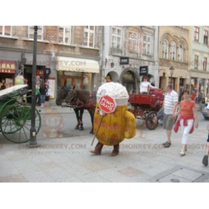 Kostým maskota obří pivní sklenice Půllitr BIGGYMONKEY™ –