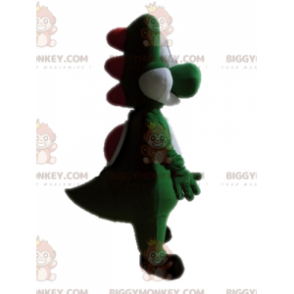 Traje de mascote de dinossauro verde e branco BIGGYMONKEY™.