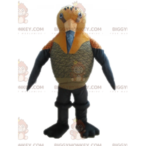 Costume da mascotte BIGGYMONKEY™ uccello arancione e grigio.