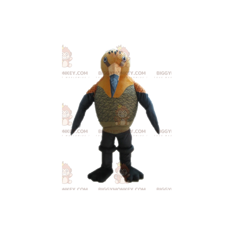 Costume da mascotte BIGGYMONKEY™ uccello arancione e grigio.