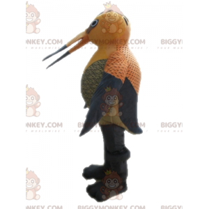 Costume da mascotte BIGGYMONKEY™ uccello arancione e grigio.