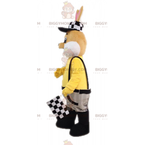 Costume de mascotte BIGGYMONKEY™ de lapin marron et blanc