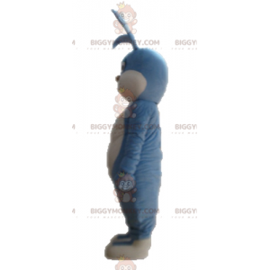 Costume de mascotte BIGGYMONKEY™ de lapin bleu et blanc
