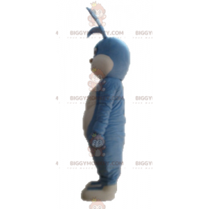 Costume mascotte BIGGYMONKEY™ coniglio blu e bianco