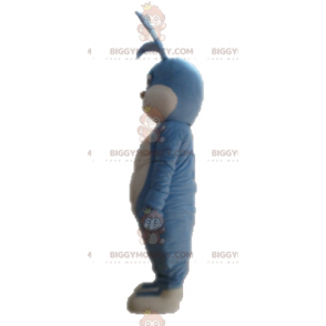 Costume mascotte BIGGYMONKEY™ coniglio blu e bianco