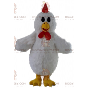 Giant White Hen BIGGYMONKEY™ Mascot Costume. White Rooster