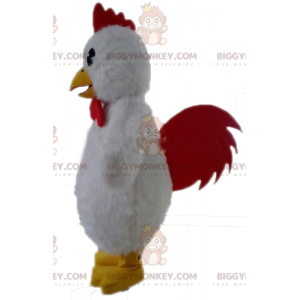 Costume de mascotte BIGGYMONKEY™ de poule blanche géante.