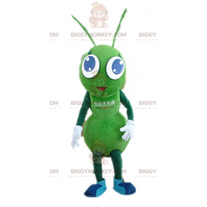Giant Green Ant BIGGYMONKEY™ maskottiasu. Vihreä hyönteinen