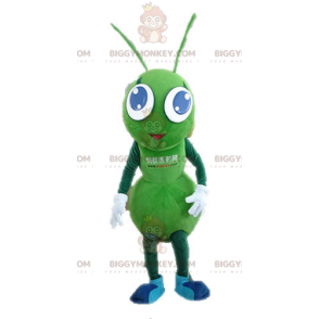 Jättegrön myra BIGGYMONKEY™ maskotdräkt. Grön insekt
