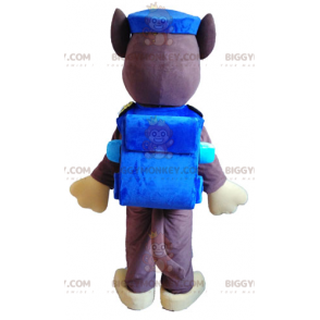 BIGGYMONKEY™ Mascot Costume of Brown and Yellow Dog in Police