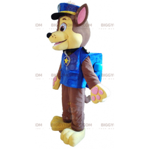 BIGGYMONKEY™ Costume da mascotte di cane marrone e giallo in