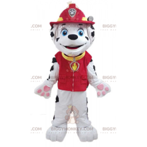 BIGGYMONKEY™ Dalmatiner-Maskottchen-Kostüm in Feuerwehruniform