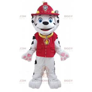 Traje de mascote de cachorro dálmata BIGGYMONKEY™ vestido com