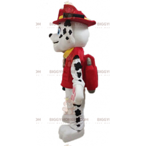 BIGGYMONKEY™ Dalmatiner-Maskottchen-Kostüm in Feuerwehruniform