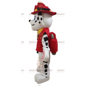 Kostium maskotki dalmatyńczyka BIGGYMONKEY™ w mundurze strażaka