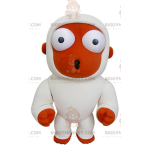 BIGGYMONKEY™ Costume da mascotte scimmia arancione e bianca che