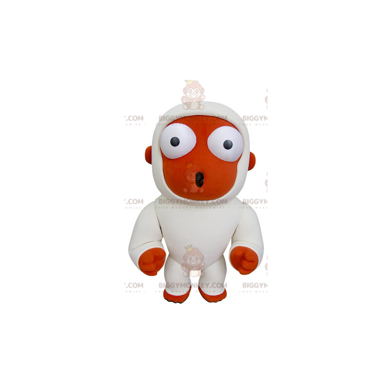 BIGGYMONKEY™ Orange and White Monkey Mascot Costume Looking