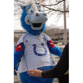 Blue and White Horse BIGGYMONKEY™ Mascot Costume –