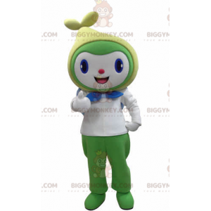 BIGGYMONKEY™ Disfraz de mascota de muñeco de nieve sonriente