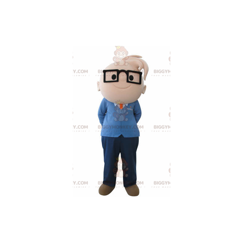Boy BIGGYMONKEY™ mascot costume with glasses. Engineer
