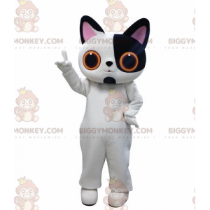 Costume de mascotte BIGGYMONKEY™ de chat blanc et noir avec de