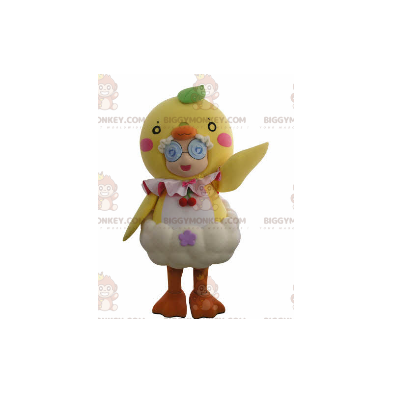 BIGGYMONKEY™ Mascot Costume Girl Dressed As Giant Chick –